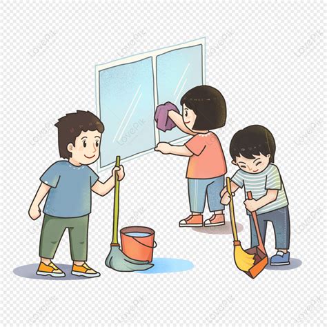 Pupils Cleaning The Classroom In School Children Hardworking On Duty
