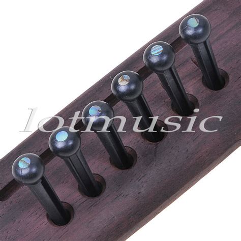 6pcs High Quality Black Acoustic Guitar Bridge Pins Guitar String Pins