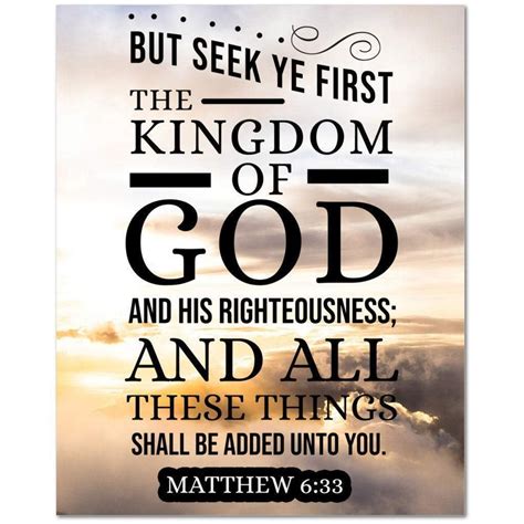 Scripture Canvas The Kingdom of God Matthew 6:33 Christian Wall Art ...