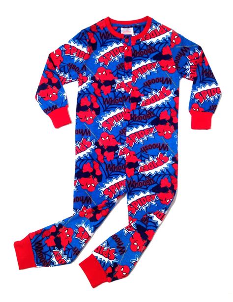 Kids Boys 100 Cotton Spiderman Onesie Pyjamas All In One Size Uk 3 To