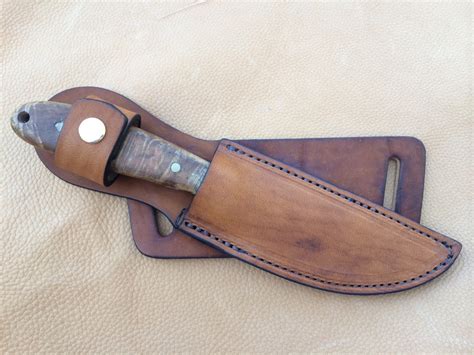 Custom Leather Knife Sheath 8″ Overall 5″ Fixed Blades Crossdraw