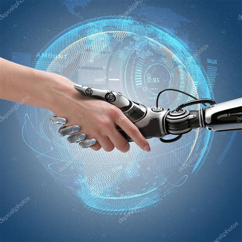 Robot And Human Handshake Stock Photo By ©vitaliysokol 51226489