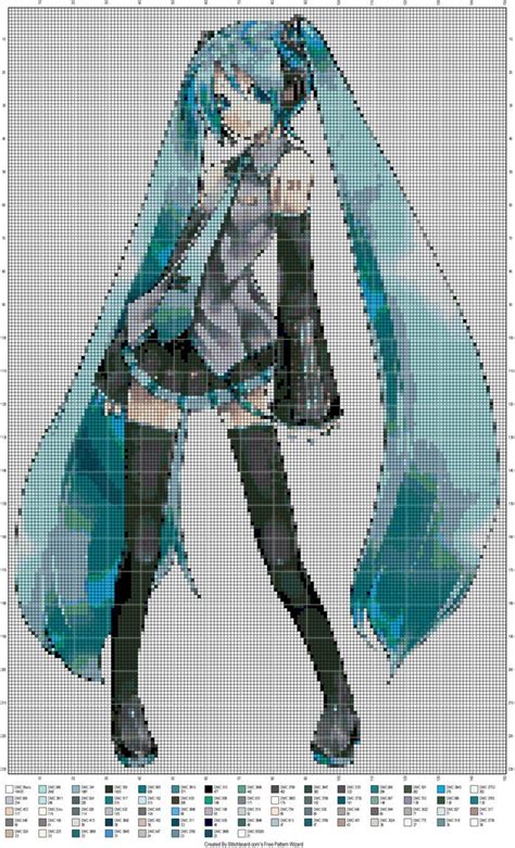 Miku Pattern By Daisypi On Deviantart Pixel Art Grid Pixel Art