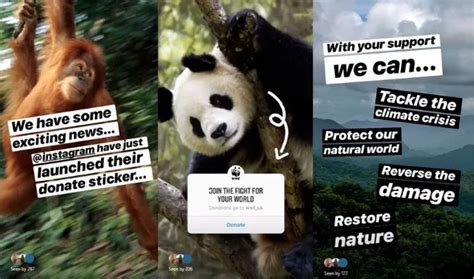 Instagram donation sticker| nonprofit marketing. Top insights on Instagram Donate from WWF UK - GivePanel ...