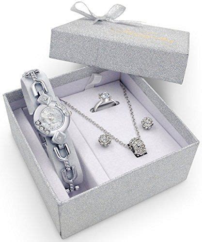 Gifts for girlfriend birthday amazon. Silver Watch Jewelry Gift Set Woman Girlfriend Ladies ...
