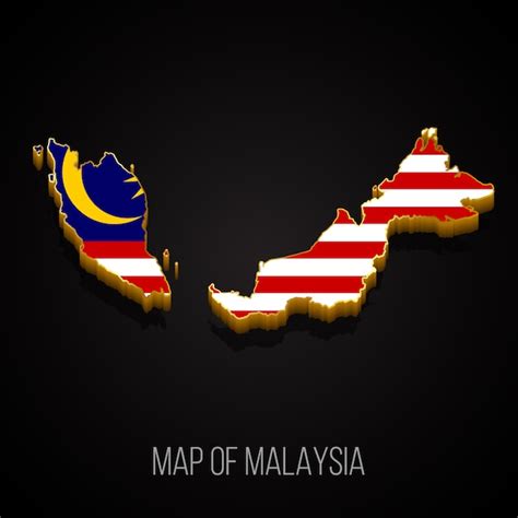 Premium Vector 3d Map Of Malaysia