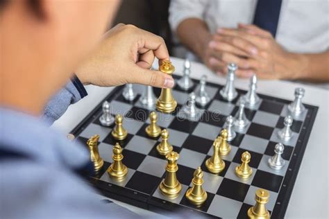 Planning And Strategic Concept Businessman Playing Chess And Thinking
