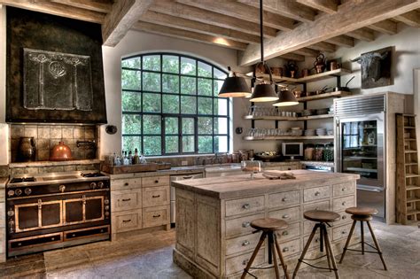 Rustic Farmhouse Kitchen softened by white-washed Wood ...