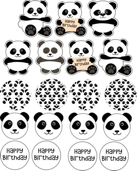 Panda Party Birthday Toppers Panda Party Supplies Panda Etsy Panda Party Panda Themed Party