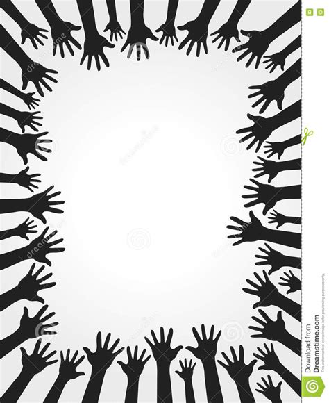 Black And White Hands Up Background Stock Vector Illustration Of