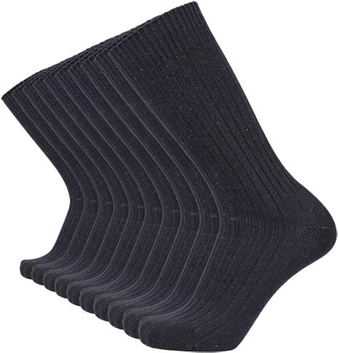 Enerwear 10p Pack Mens Cotton Moisture Wicking Business Crew Socks 10