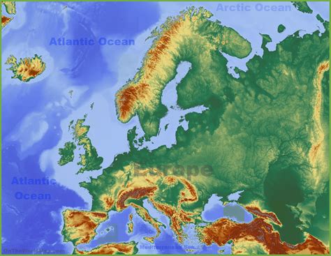 Description Physical Map Of Europe Showing Major Landforms And Images