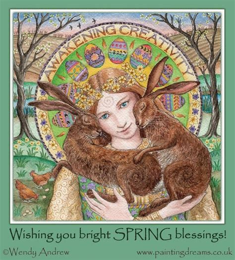 Blesséd Ostara Spring Equinox Beautiful Painting By Wendy Andrew