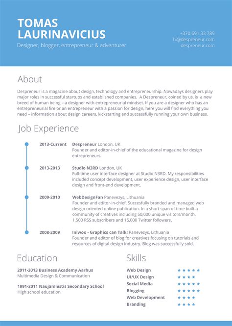 Free 7 Resume Template Designs In Psd Ms Word