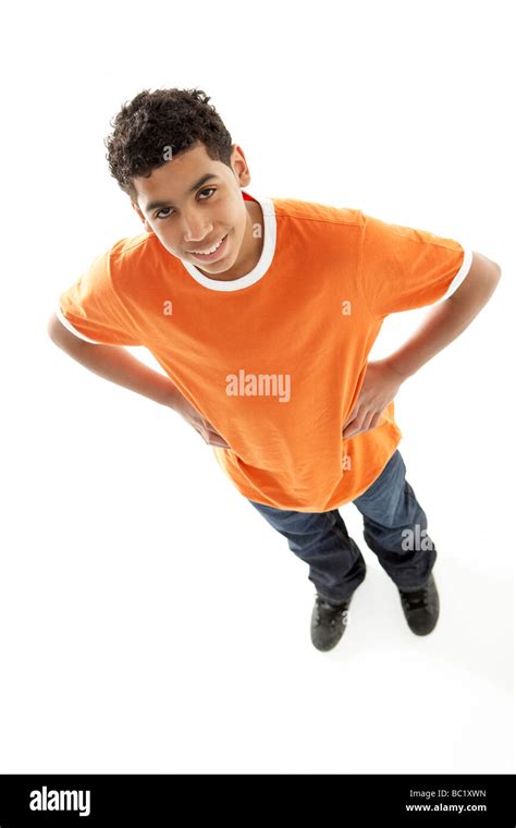 Full Length Portrait Of Young Boy Stock Photo Alamy