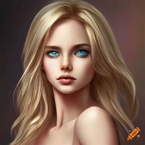 portrait of a beautiful blonde woman on craiyon