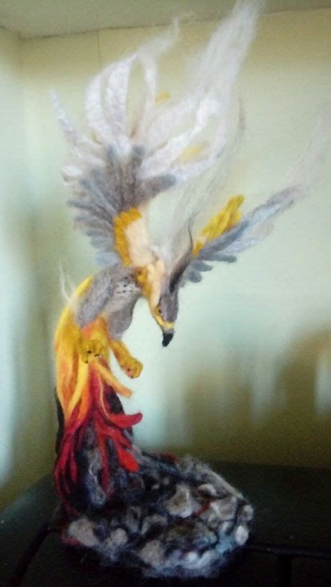 Needle Felt Phoenix Mythical Beast Monster Firebird Needlefelt