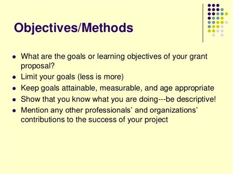 How To Write Goals And Objectives For A Grant Proposal