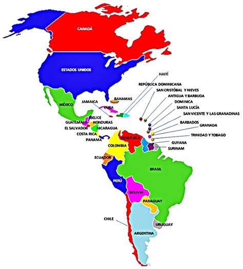 Mapas de los 5 continentes (países) - Saber es práctico