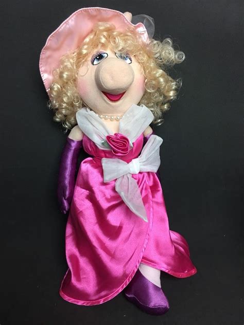 Vtg The Muppets By Eden 12 Miss Piggy In Hot Pink Evening Gown Plush