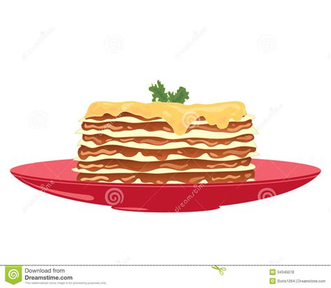 Lasagna vector illustratie. Illustratie bestaande uit illustratie