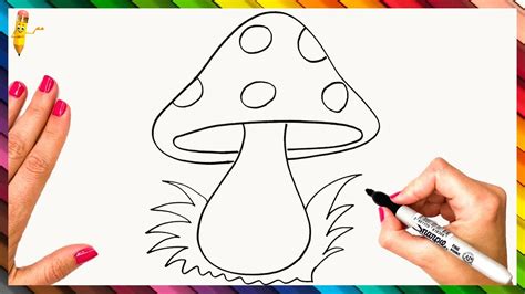 How To Draw A Mushroom Step By Step 🍄 Mushroom Drawing Easy Youtube