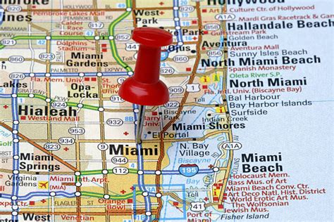 De Miami Florida Mapa De Estados Unidos Banco De Fotos E Imágenes De Stock Istock