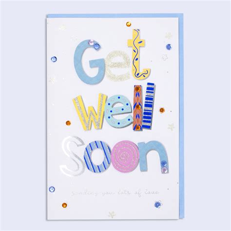 Handcrafted Sparkles Get Well Soon Garlanna Greeting Cards