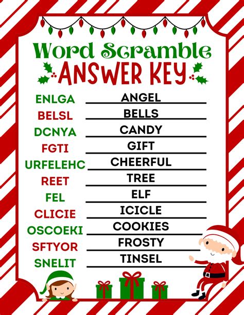 free printable christmas word scramble with answers hot sex picture