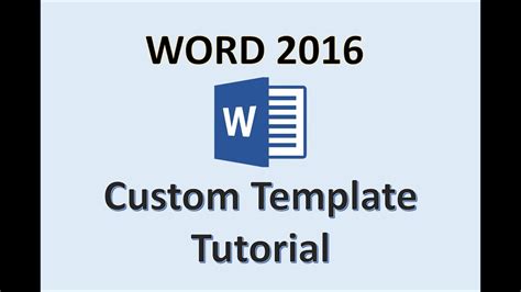 Tạo Template Word Word 2016 Create A Template How To Make