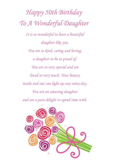 daughter 50th birthday card etsy uk