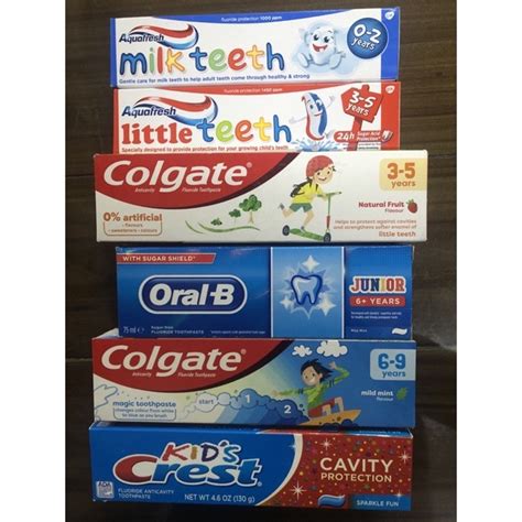Toothpaste For Kids Aquafresh Colgate Crest And Oral B Shopee