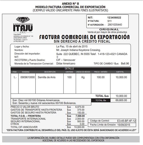 De acuerdo con la secretaría de economía (se), el drawback es un esquema que permite a sus beneficiarios recuperar el impuesto general de importación (igi) pagado por bienes o insumos importados que se incorporan a mercancías de. Factura Comercial de Exportación en Bolivia - Bolivia ...