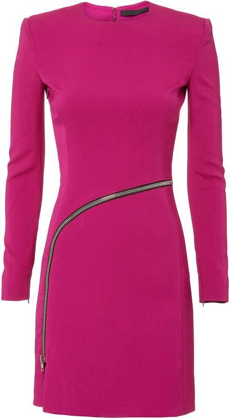 alexander wang curved zip detail pink dress pink dress style inspiration casual dresses