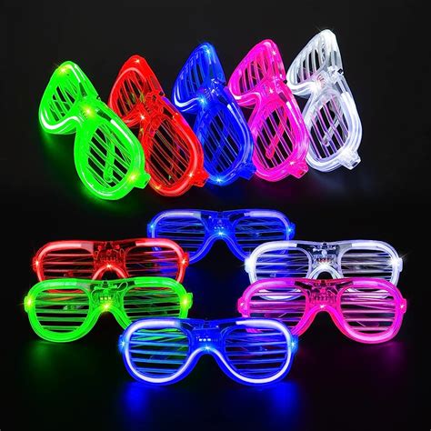 light up glasses glow in the dark neon flashing glasses for birthday party halloween easter led