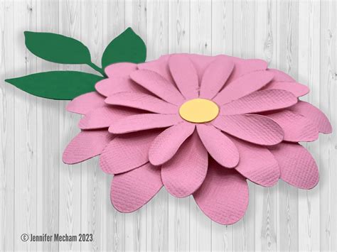 3d Flower And Leaf Svg Daisy Layered Paper Flower Paper Etsy