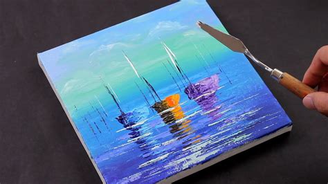 Seascape Painting In Acrylic For Beginners Landscape Painting Easy