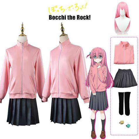 Bocchi The Rock Cosplay Gotou Hitori Girl Anime Costume Pink Jacket
