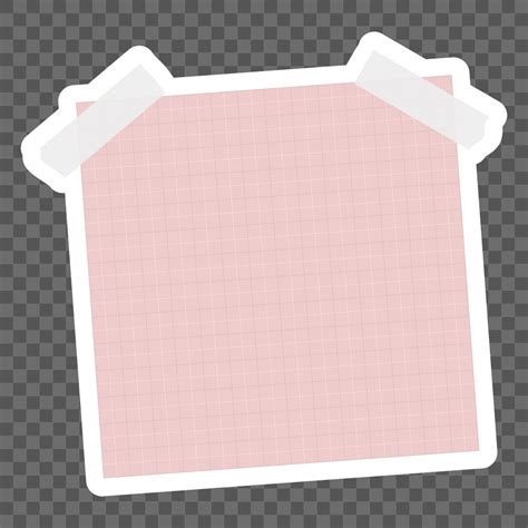 Pastel Pink Grid Notepaper Journal Premium Png Sticker Rawpixel