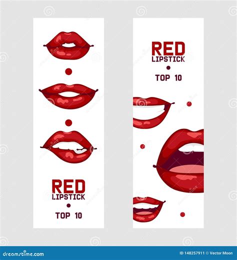 Lip Vector Pattern Cartoon Beautiful Red Lips In Kiss Or Smile Fashion