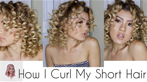 How I Curl My Short Hair Tutorial Tight Ringlet Curls Youtube