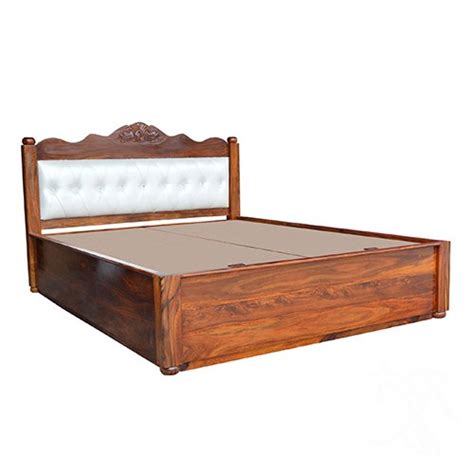 The solid wood is then coloured and polished with the respective chemicals and paints, to give a smooth touch. Karma Inc Natural Teak Finish Sheesham Wood Storage Bed, Rs 20000 /piece | ID: 20620978248