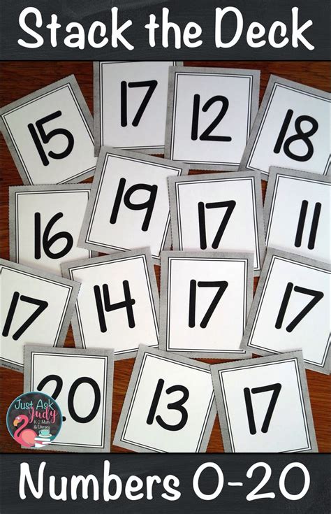 Number Recognition 0 20 Stack The Deck A Flashcard Activity