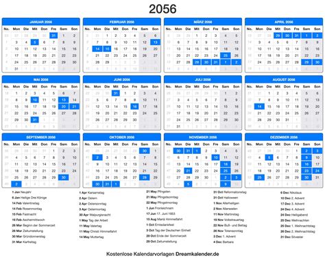 Kalender 2056