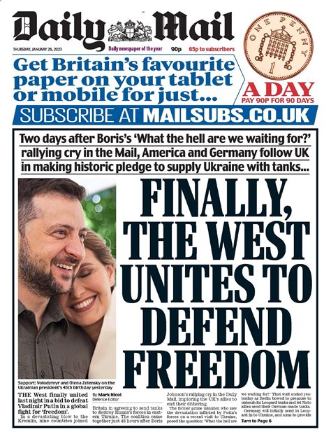 Daily Mail Front Page 26th Of January 2023 Tomorrow S Papers Today
