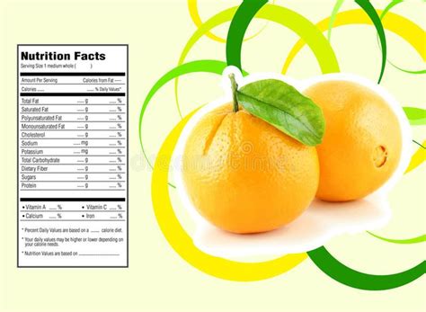 Orange Nutrition Facts Stock Illustration Orange Nutrition Nutrition