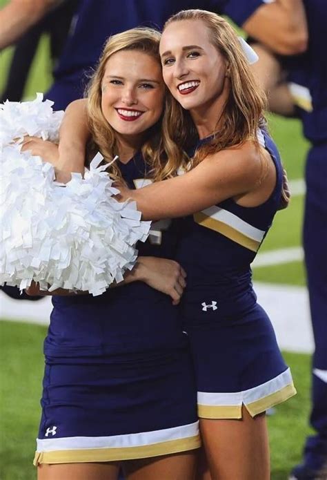 See More Notre Dame Cheerleaders Here Cheerleading Nfl Cheerleaders Cheer Skirts