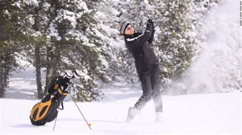 Snow Golf Driving Off Piste Under The Northern Lights Cnn