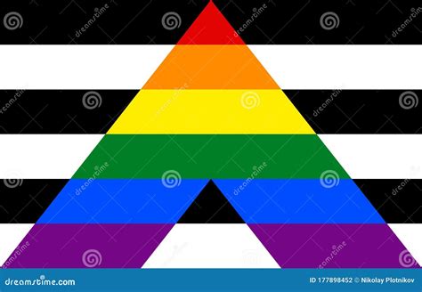 stright ally pride community flag lgbt symbol sexual minorities identity vector illustration