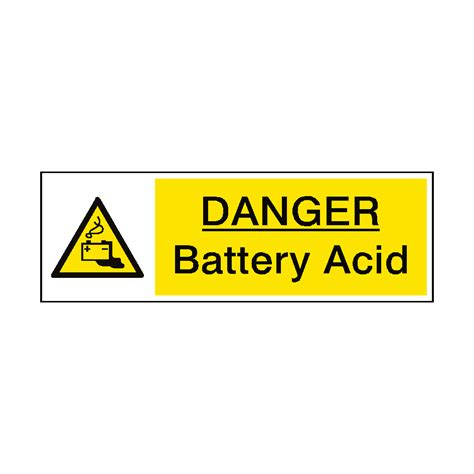 Danger Battery Acid Hazard Sign Safety Uk